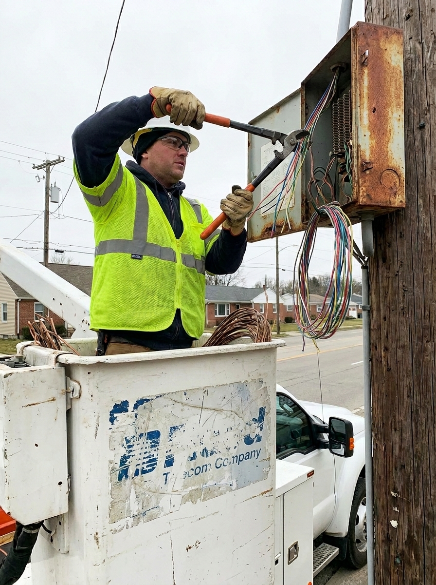 Facility manager reviewing aging phone infrastructure
