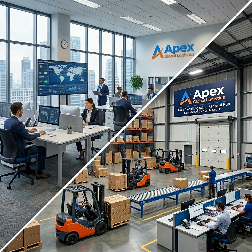 Multiple building locations connected through unified cellular and VoIP management